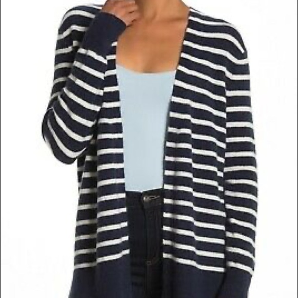 Madewell Walker Stripe Open Cardigan Dark Nightfall S Wool Alpaca